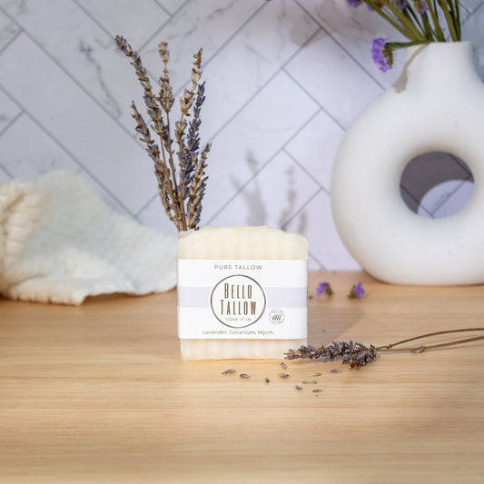 Pure Tallow Soap: Lavender, Geranium, Myrrh
